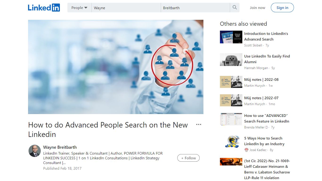 How to do Advanced People Search on the New Linkedin